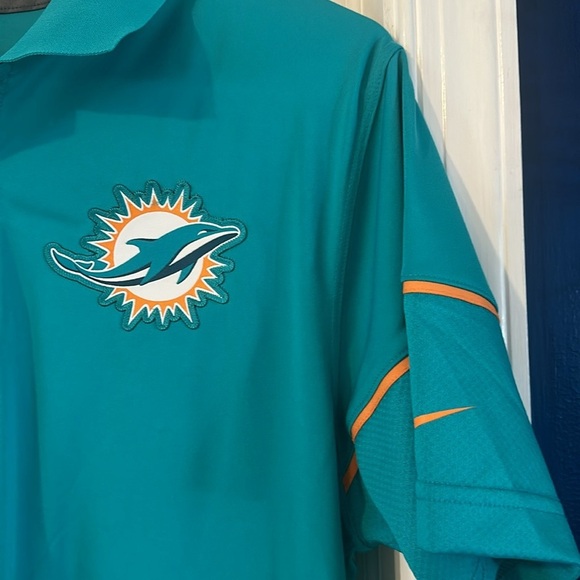 Men’s Nike Dri-Fit Miami Dolphins 100% Polyester Short Sleeve Polo Size Medium - Picture 5 of 9